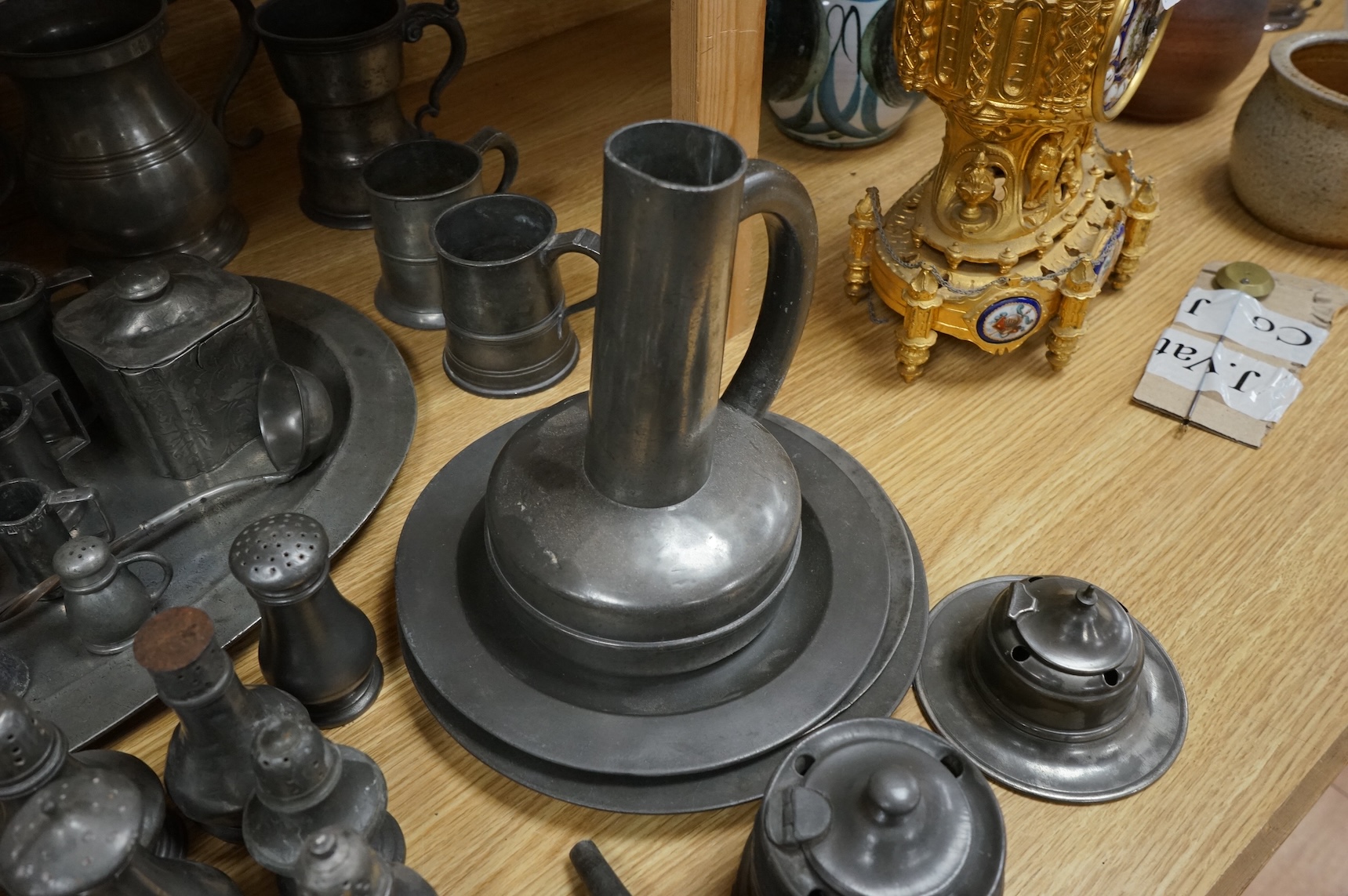 A collection of 18th century and later pewter